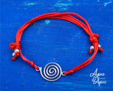 pachamama symbol on red string, best cool friendship bracelet