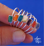weekly ring sterling silver and stones chakra colors