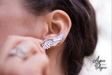 angels wing cuff earrings silver, spiritual jewelry from Peru