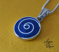 blue pachamama pendant necklace from peru