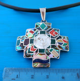 chakana inca, large Peruvian cross necklace for man