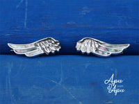 angel wings earrings, silver earrings peru