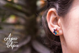 7 chakra silver studs, kundalini yoga earrings