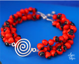huayruro red black seeds bracelet with silver - must have eco friendly jewelry