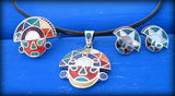 tumi pendant silver inlay - peruvian symbol necklace - Peru jewelry