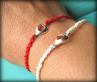 2 bracelets with heart, red and white, sweet teens jewelry