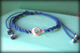2 bracelets with heart, blue and turquoise, sweet teens jewelry