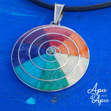 pachamama pendant with 7 chakra color stones 950 silver