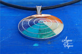 pachamama pendant with 7 chakra colors, 950 silver, inca jewelry
