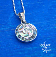 pachamama pendant small necklace silver abalone