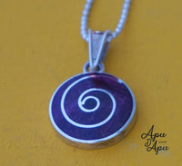 small purple spiritual pendant necklace silver