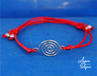 pachamama red string bracelet, infinite good luck symbol
