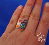 weekly ring in sterling silver and chakra stones